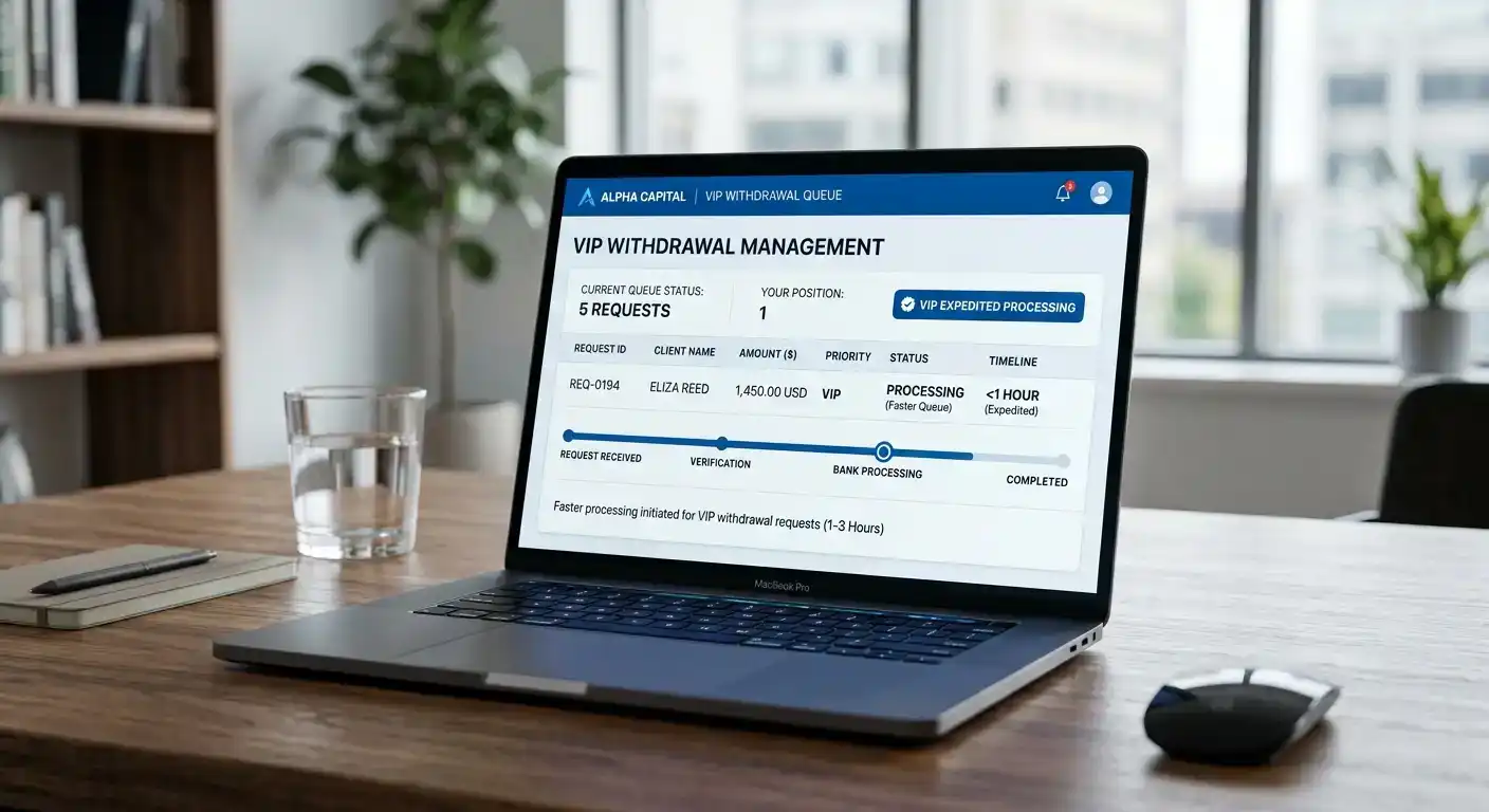 VIP withdrawal processing showing expedited payout timeline compared to standard accounts