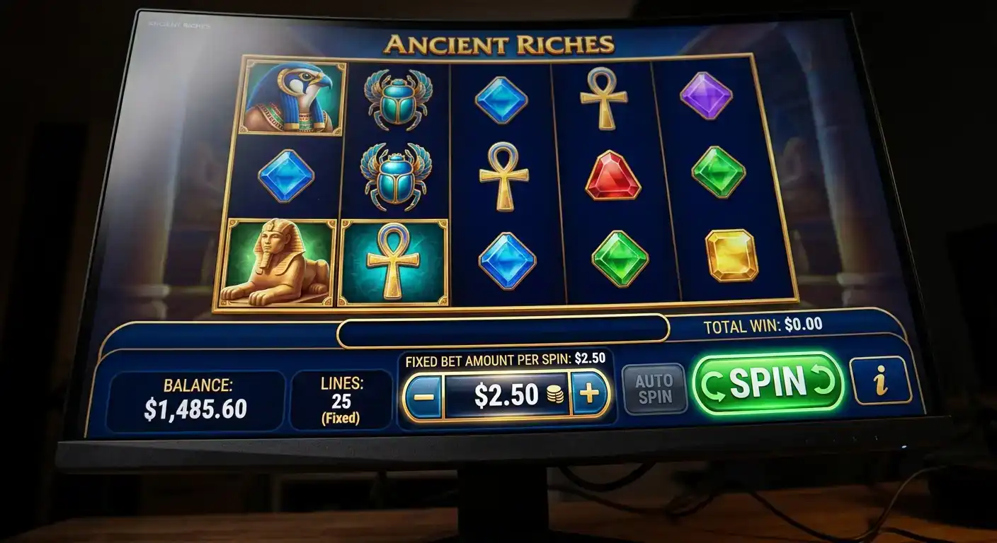 Casino lobby showing eligible slot games for free spins activation