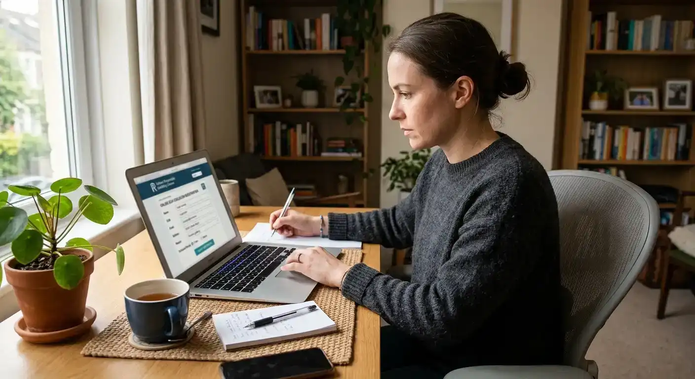 GamStop self-exclusion scheme registration process on laptop screen