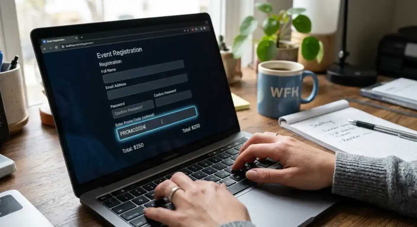 Casino registration form with promo code input field highlighted