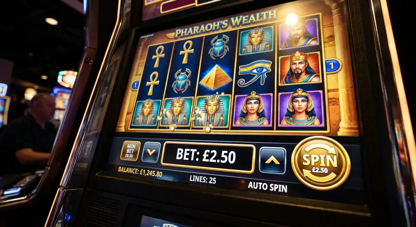Slot game interface showing fixed bet value assigned to each free spin