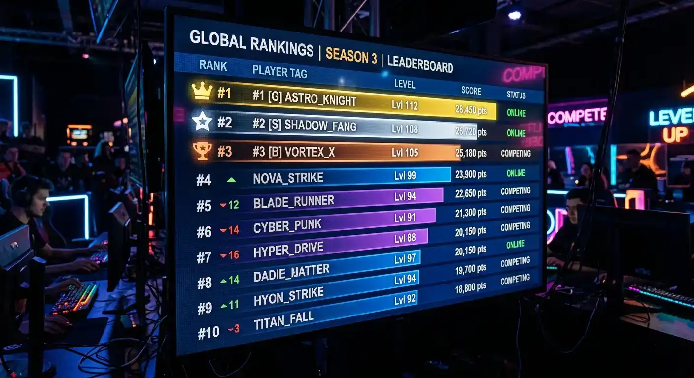 Casino tournament leaderboard with prize pool distribution structure