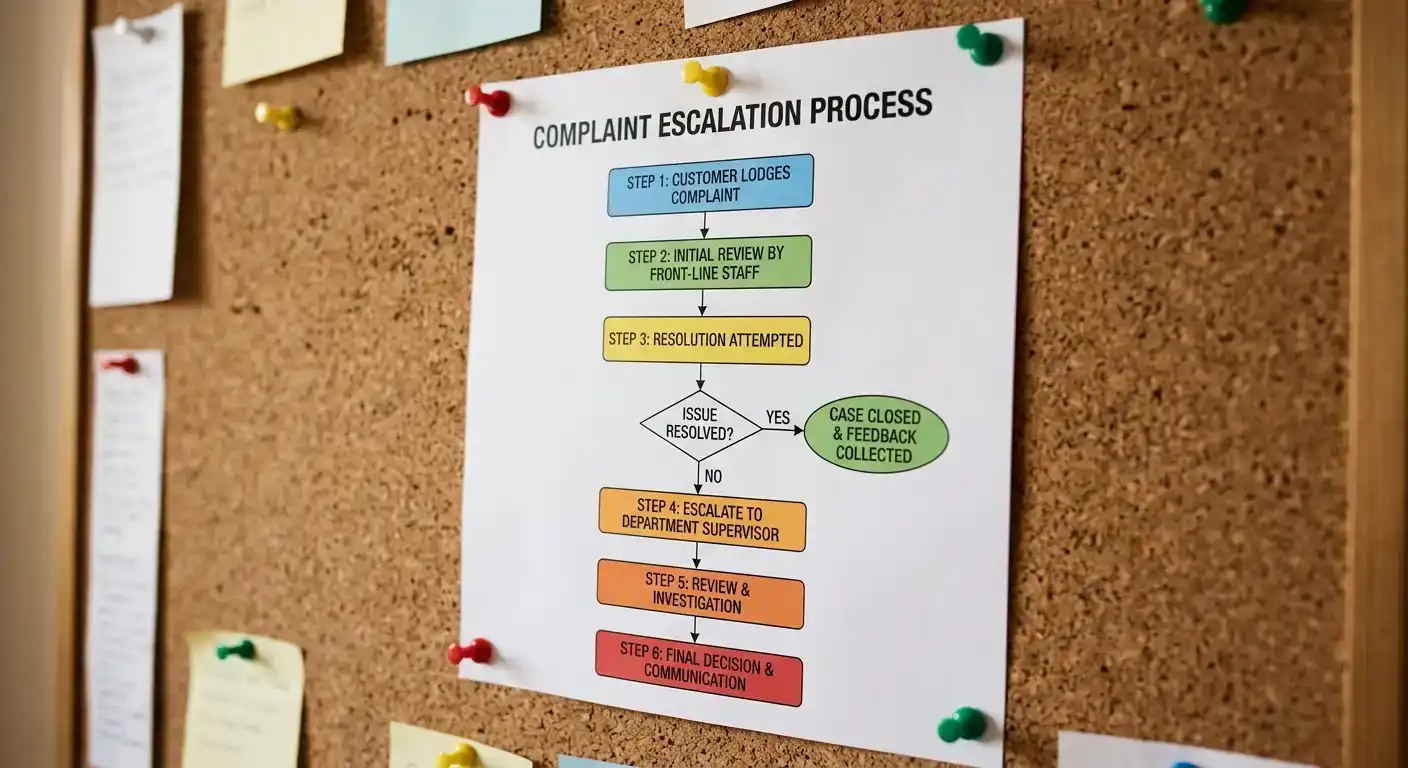 Flowchart showing UK Gambling Commission complaint escalation pathway