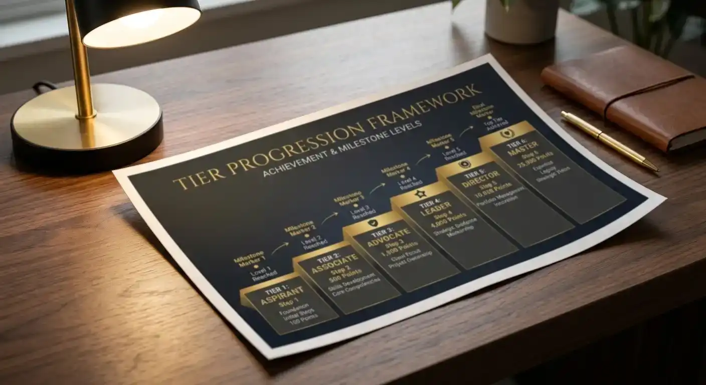 VIP loyalty programme tier structure showing progression requirements and benefits
